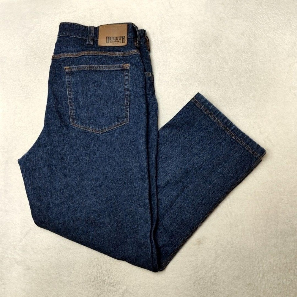 Duluth Trading‎ Jeans Mens 38x30 Blue Straight Flex Ballroom Relaxed Dark 20207